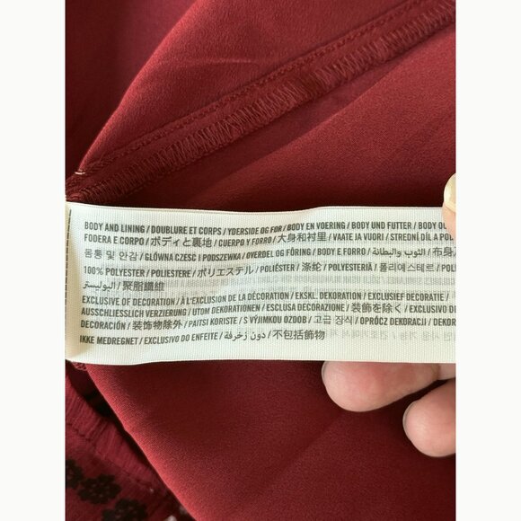 Abercrombie & Fitch Women Paisley Smocked Dress Size S Red Boho Chic Romantic - Picture 10 of 13